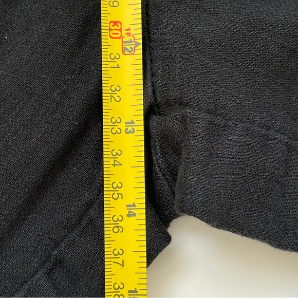 Flax Linen Pants Size S Ruffled Bloomers Capris Black Lagenlook Cottagecore - Picture 12 of 13